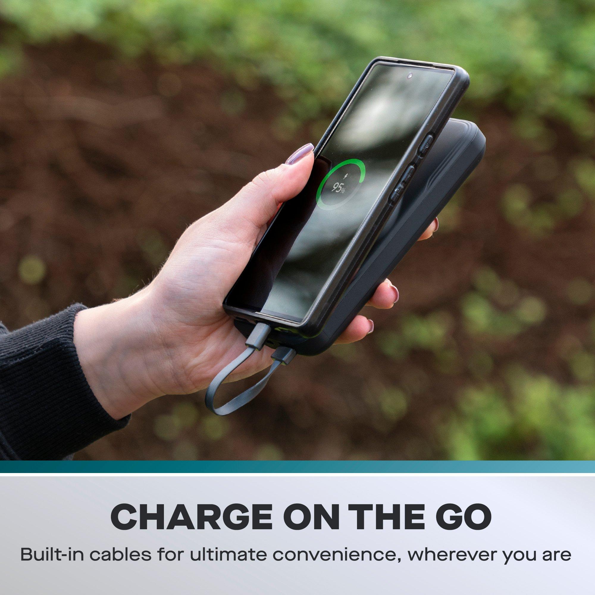 Black - Daewoo Electricals - 10000mAh Portable Power Bank with Built-in Cables - 4