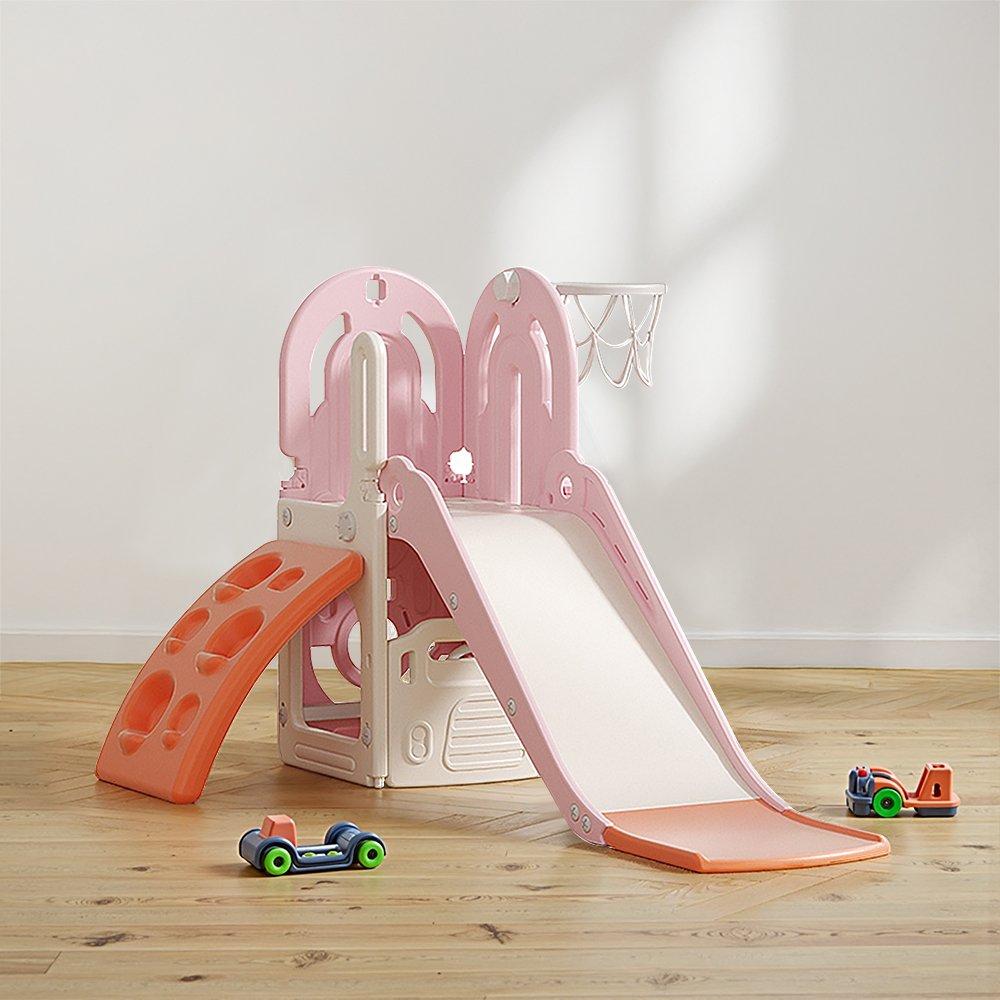 Pink - KIDKID - 4-in-1 Toddler Freestanding Climber and Slide Set - 2