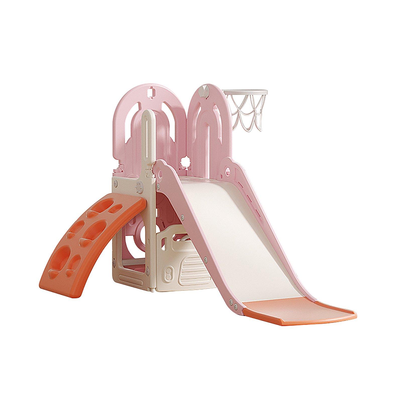 Pink - KIDKID - 4-in-1 Toddler Freestanding Climber and Slide Set - 3