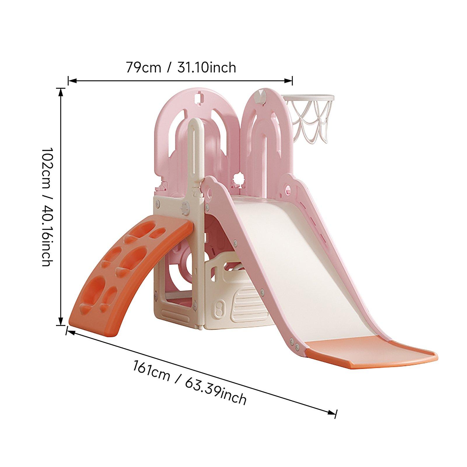 Pink - KIDKID - 4-in-1 Toddler Freestanding Climber and Slide Set - 4