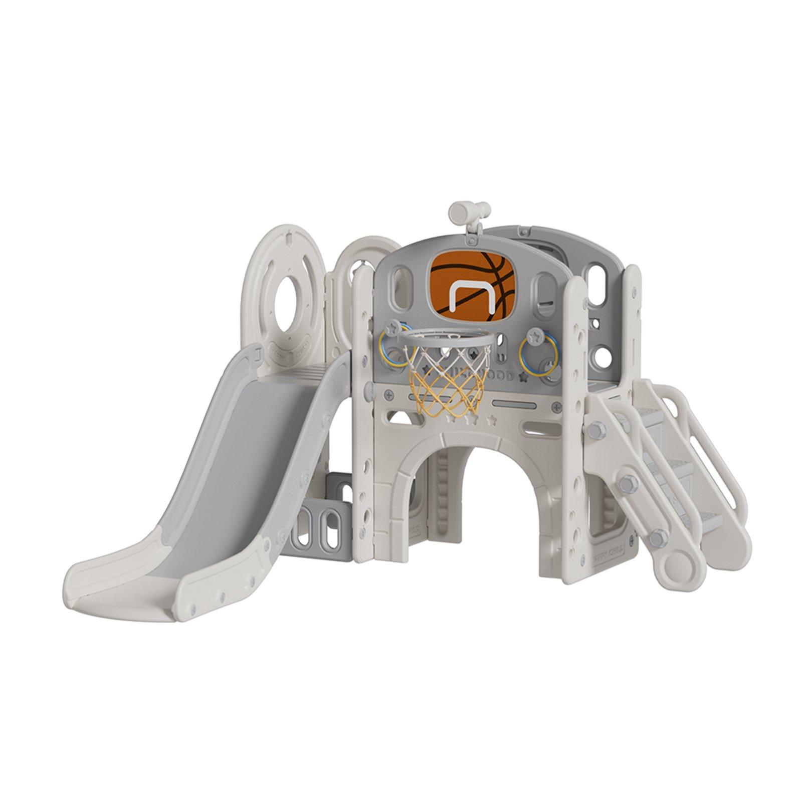 Beige Grey - KIDKID - Toddler Slide and Climber Playset - 1