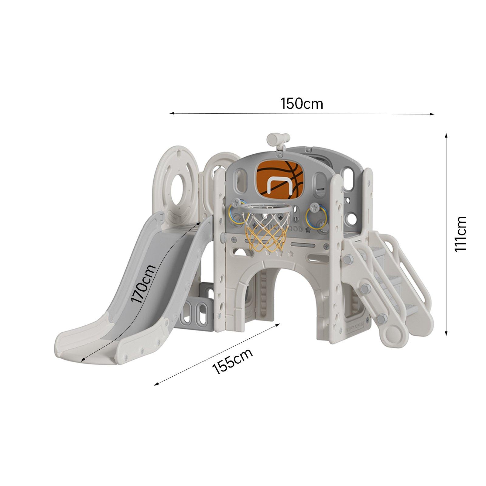 Beige Grey - KIDKID - Toddler Slide and Climber Playset - 2