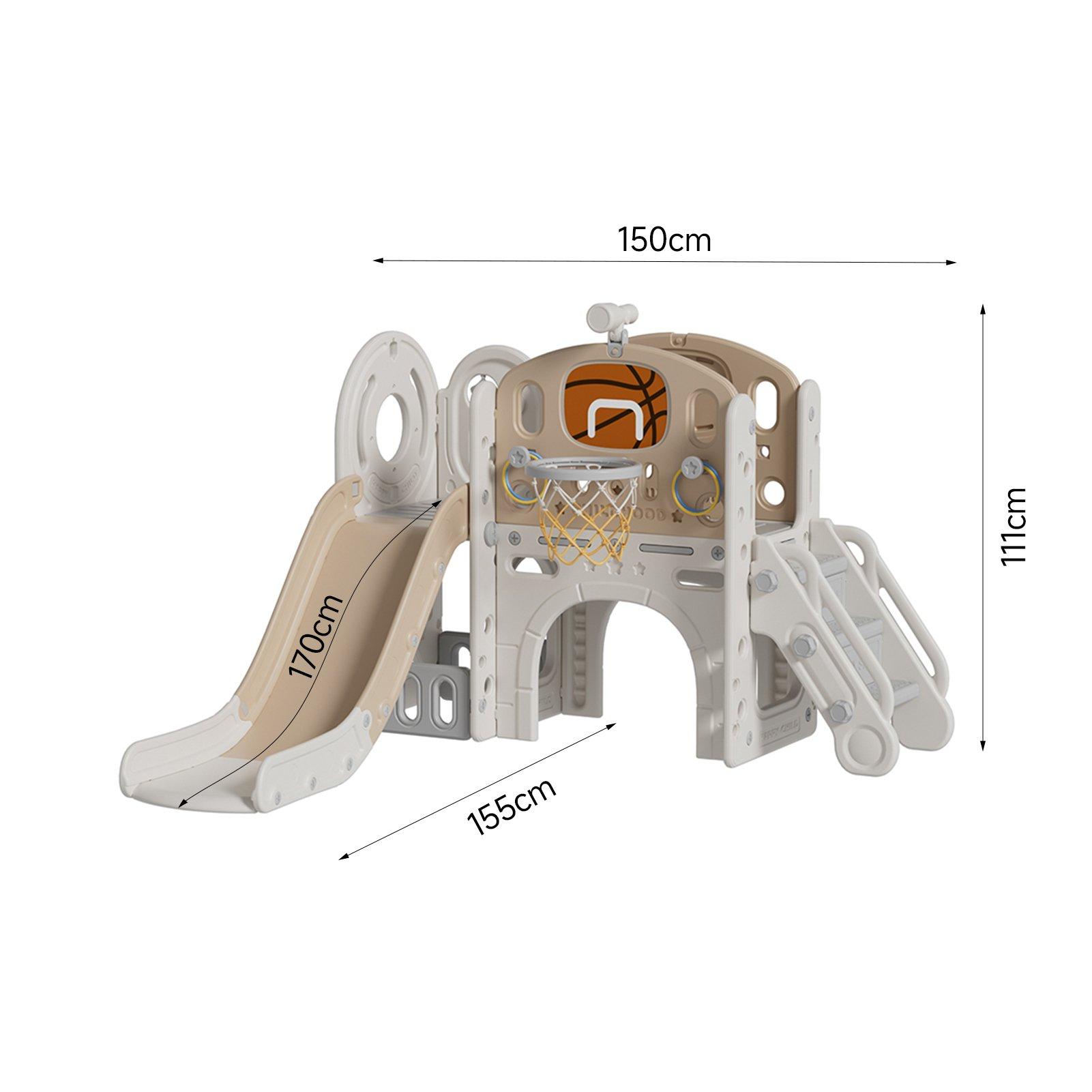 Beige Brown - KIDKID - Toddler Slide and Climber Playset - 2