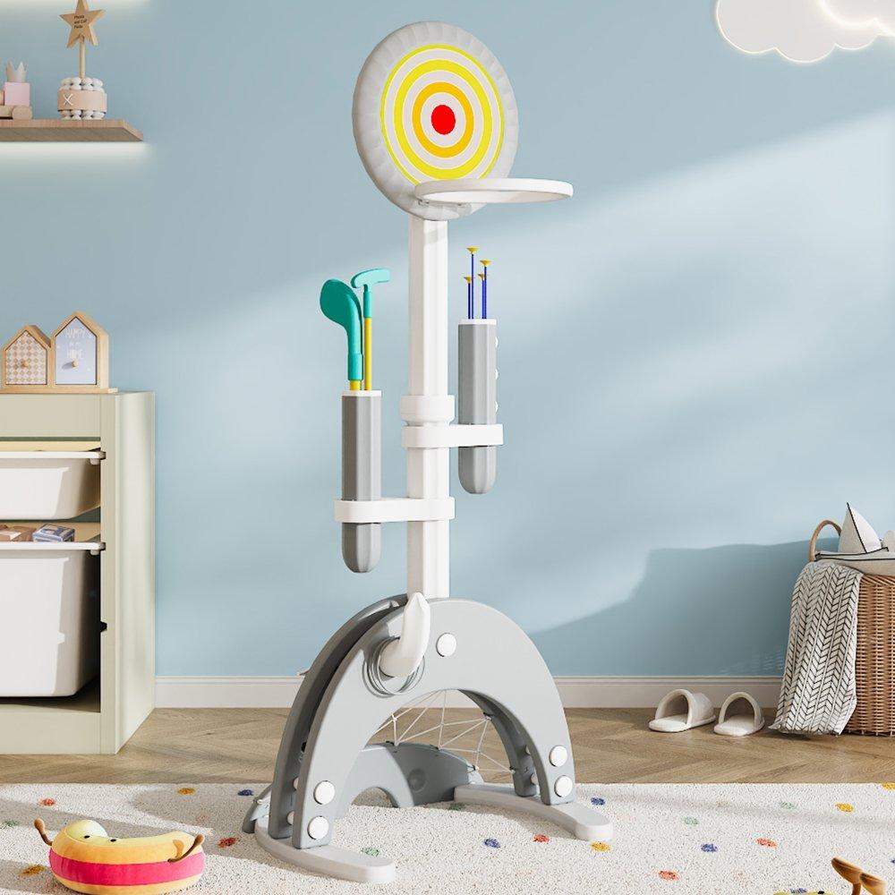 Grey - KIDKID - Toddler 6 in 1 Basketball Stand Set - 1