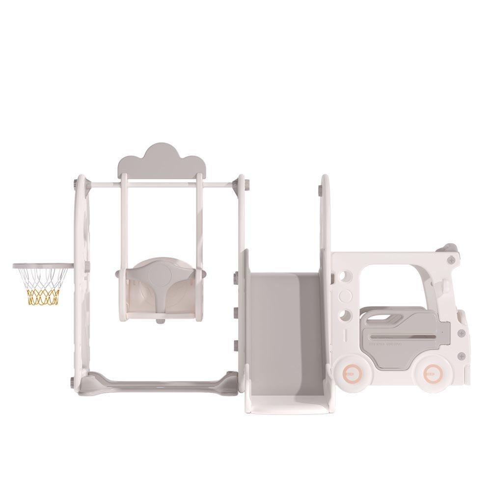 Grey - KIDKID - 3-in-1 Kids Toddler Swing and Slide Set Climber - 3