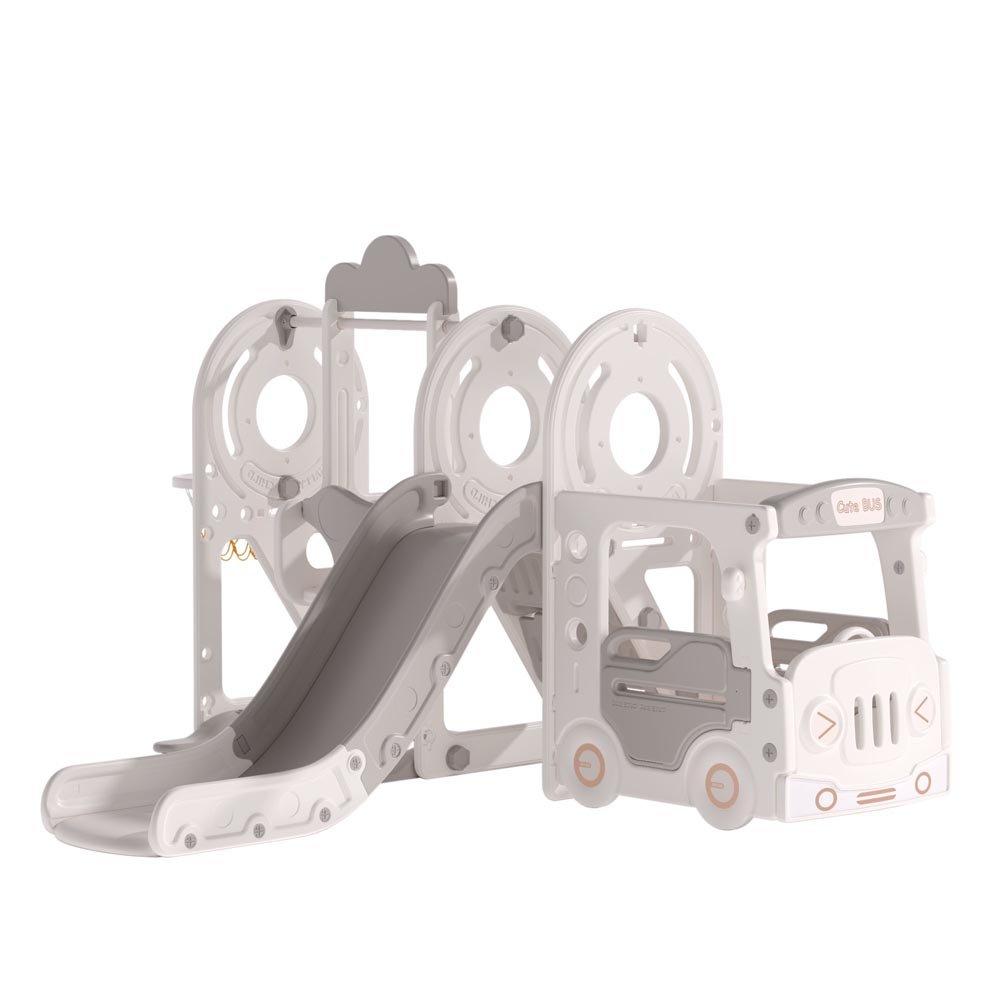 Grey - KIDKID - 3-in-1 Kids Toddler Swing and Slide Set Climber - 5