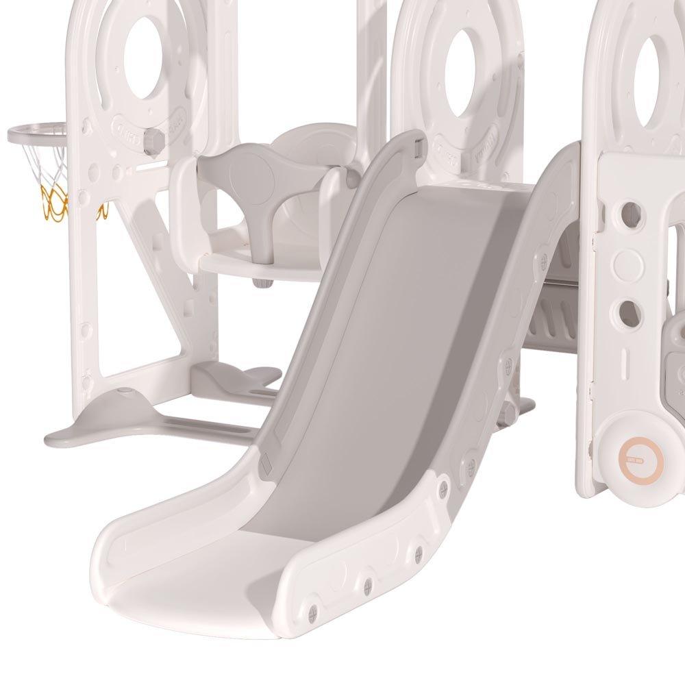 Grey - KIDKID - 3-in-1 Kids Toddler Swing and Slide Set Climber - 6