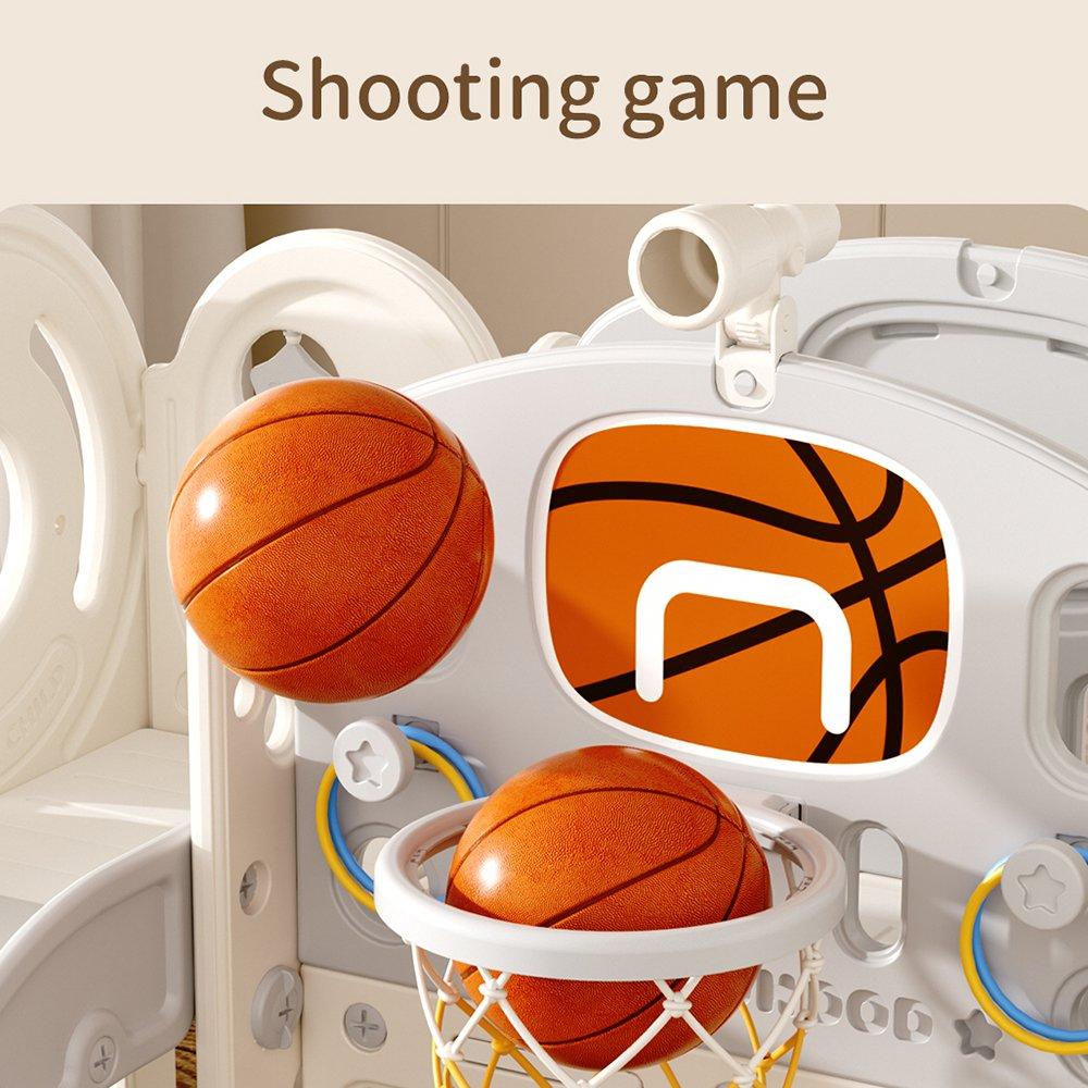 Beige Grey - KIDKID - Toddler Slide Climber Playhouse Combo - 4