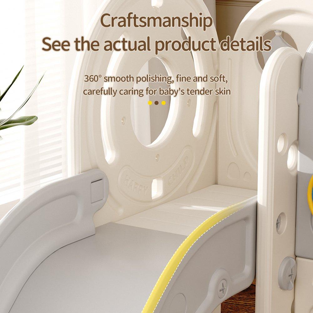 Beige Grey - KIDKID - Toddler Slide Climber Playhouse Combo - 8