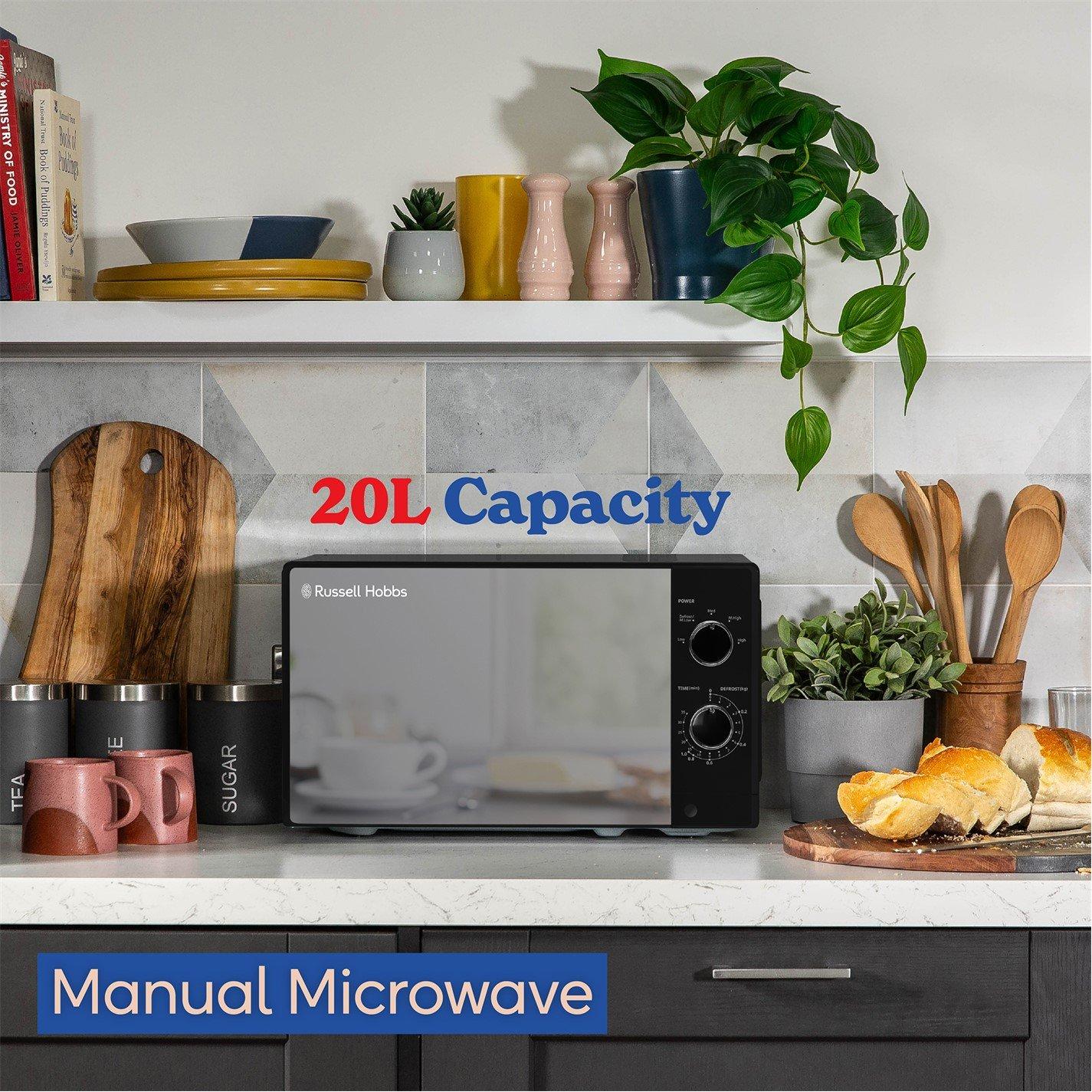 Black - Russell Hobbs - Russell Hobbs RHM2027B Manual Microwave 20L, Black - 4