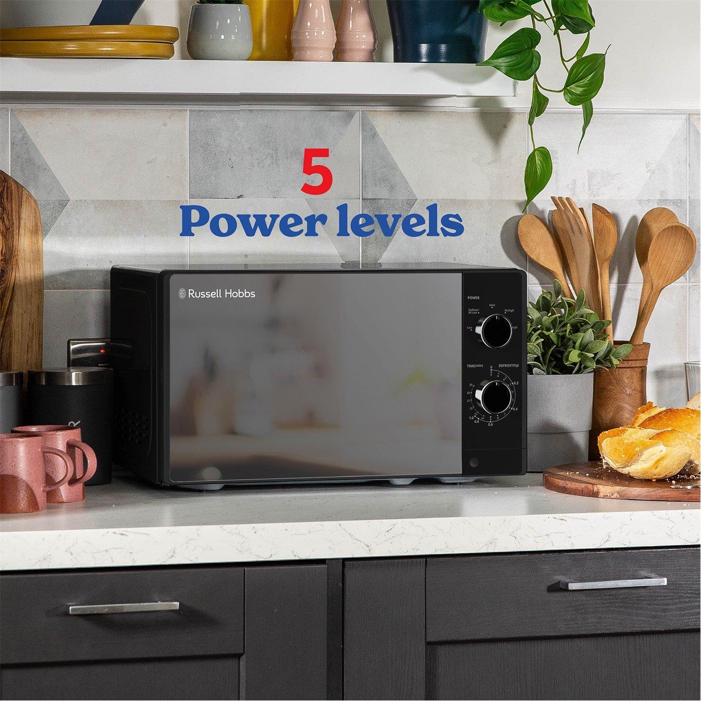 Black - Russell Hobbs - Russell Hobbs RHM2027B Manual Microwave 20L, Black - 6