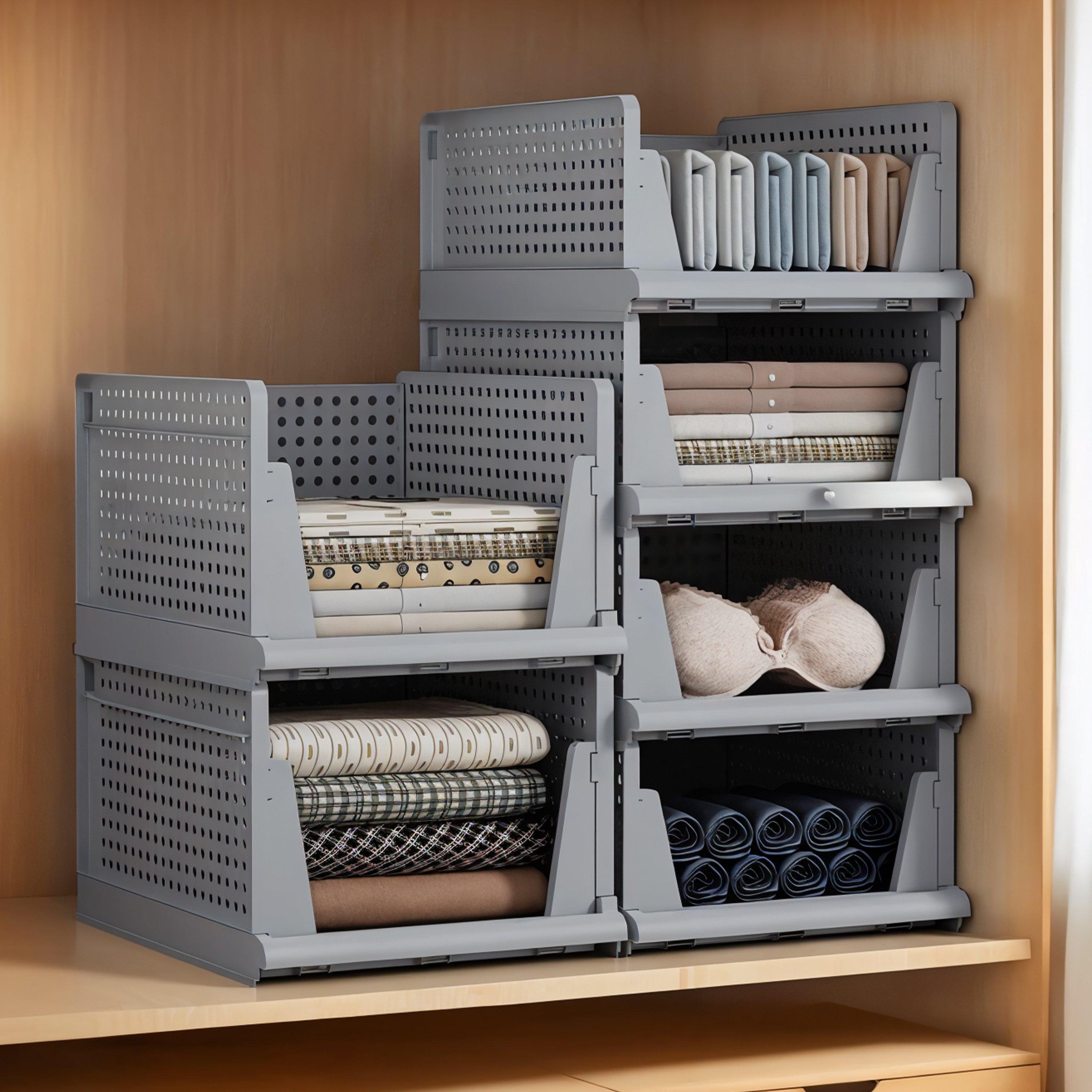 Life Ideas  2/3Pcs Folding Storage Organizer - Grey2 - 2x XLarge