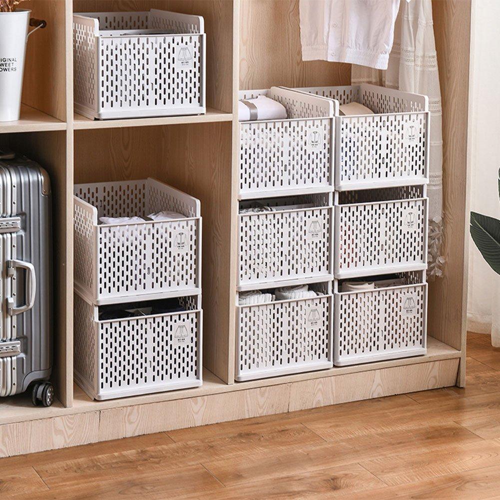 Off White - LIFE IDEAS - 2pcs Stackable Clothes Storage Basket - 1