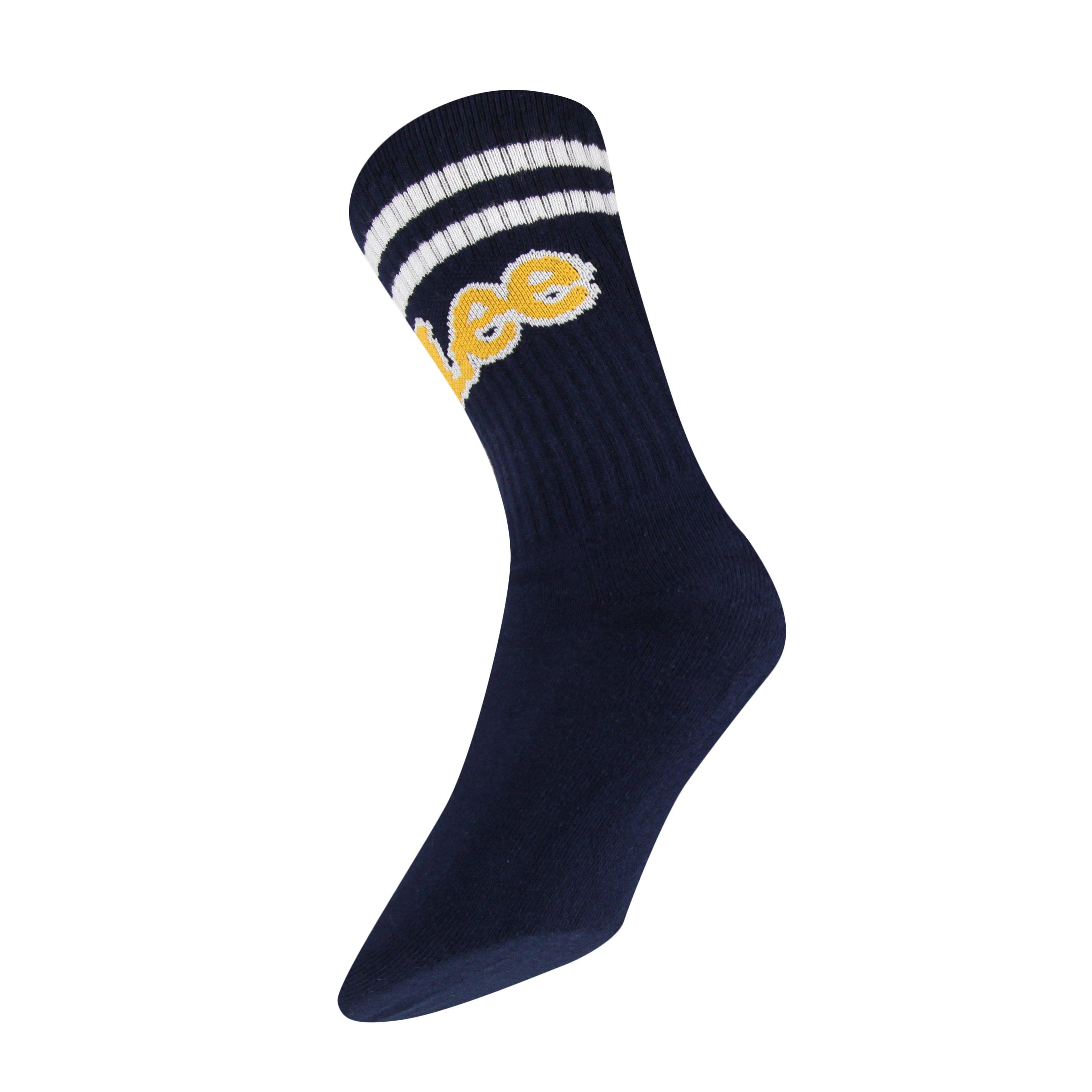 Nvy/White/Gry - Lee - Erskin Crew Socks - 5