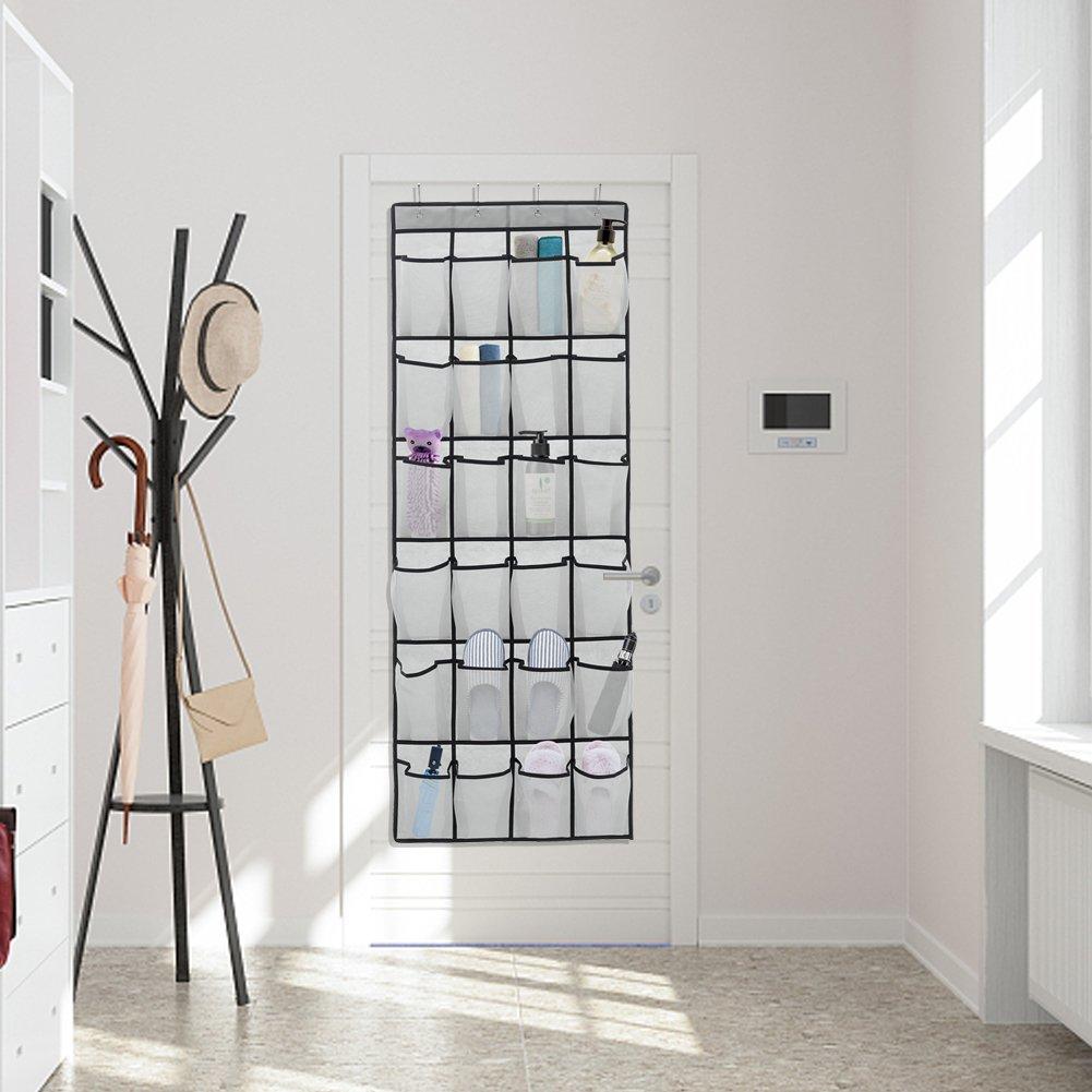 Grey/Black - LIFE IDEAS - 3pcs 24-Pocket Over Door Hanging Storage Bag - 10