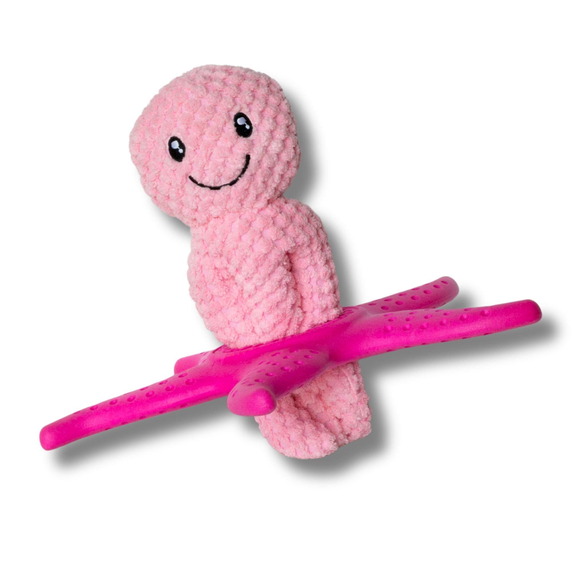 Pink - Kiwi Walker - Octopus & Starfish Dog Toy - 3
