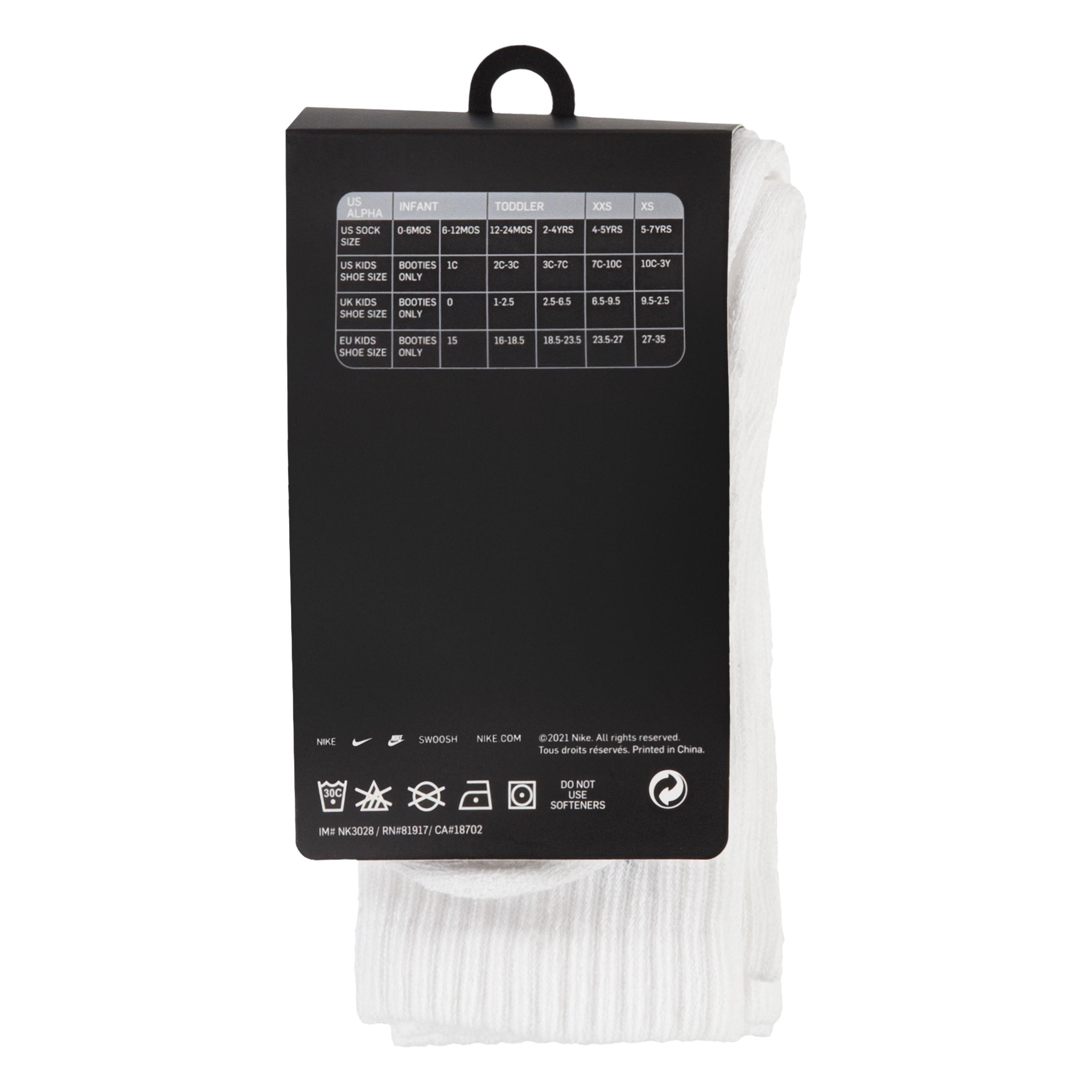 White - Nike - Basic Crew 3Pk Sock Infants - 4