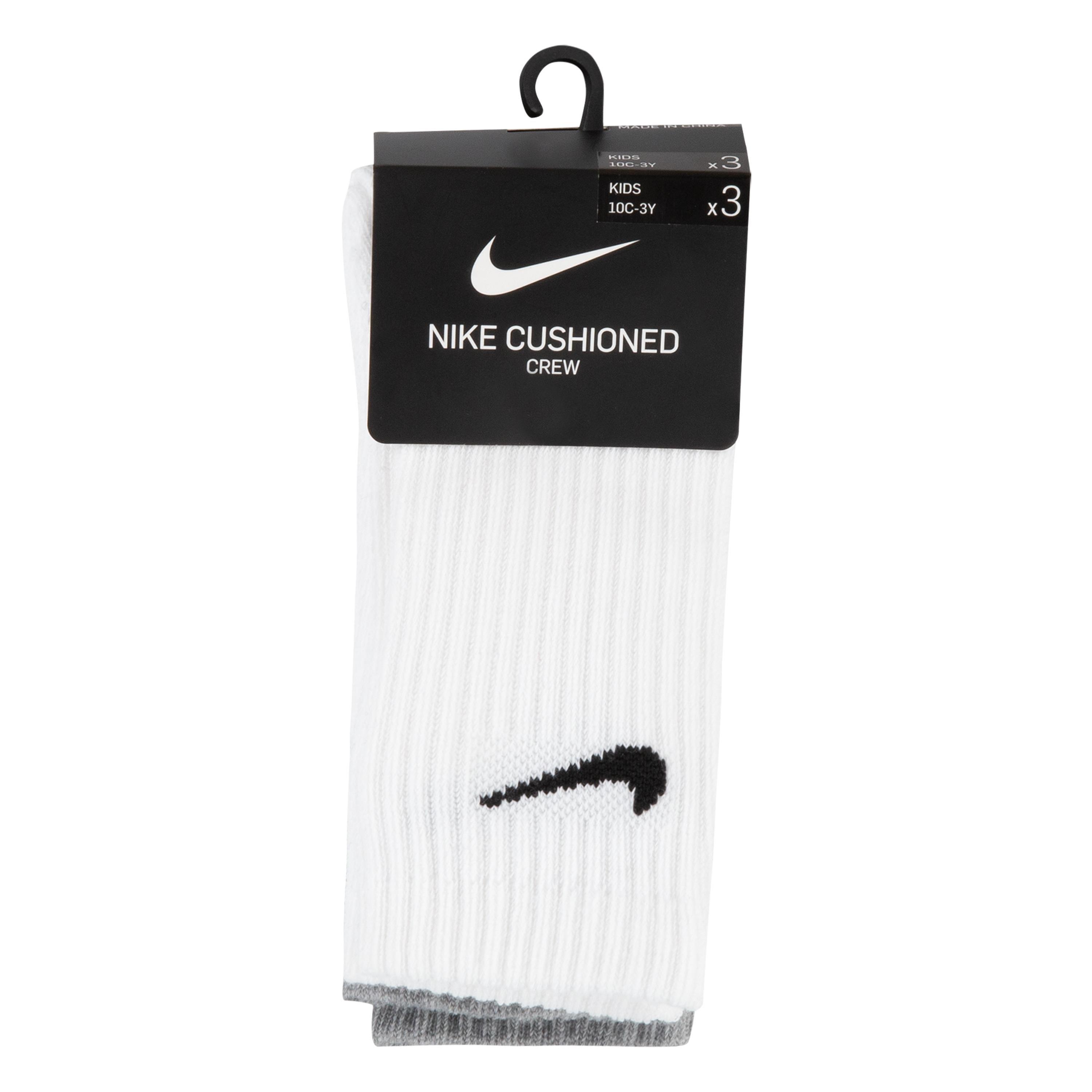 Hvid/Grå - Nike - Basic Crew 3Pk Sock Infants - 4