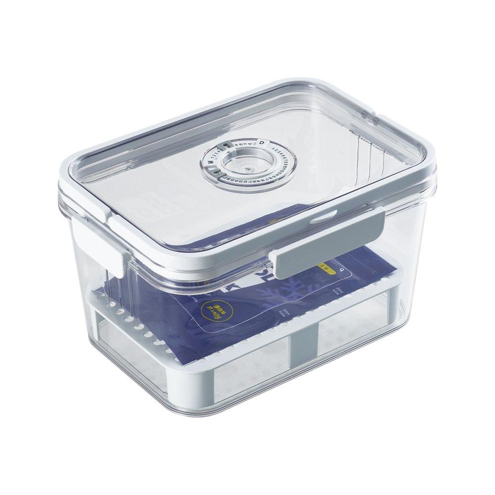 Life Ideas  2Pcs Airtight Food Storage Container With Date Dia - White2 - 2x Small