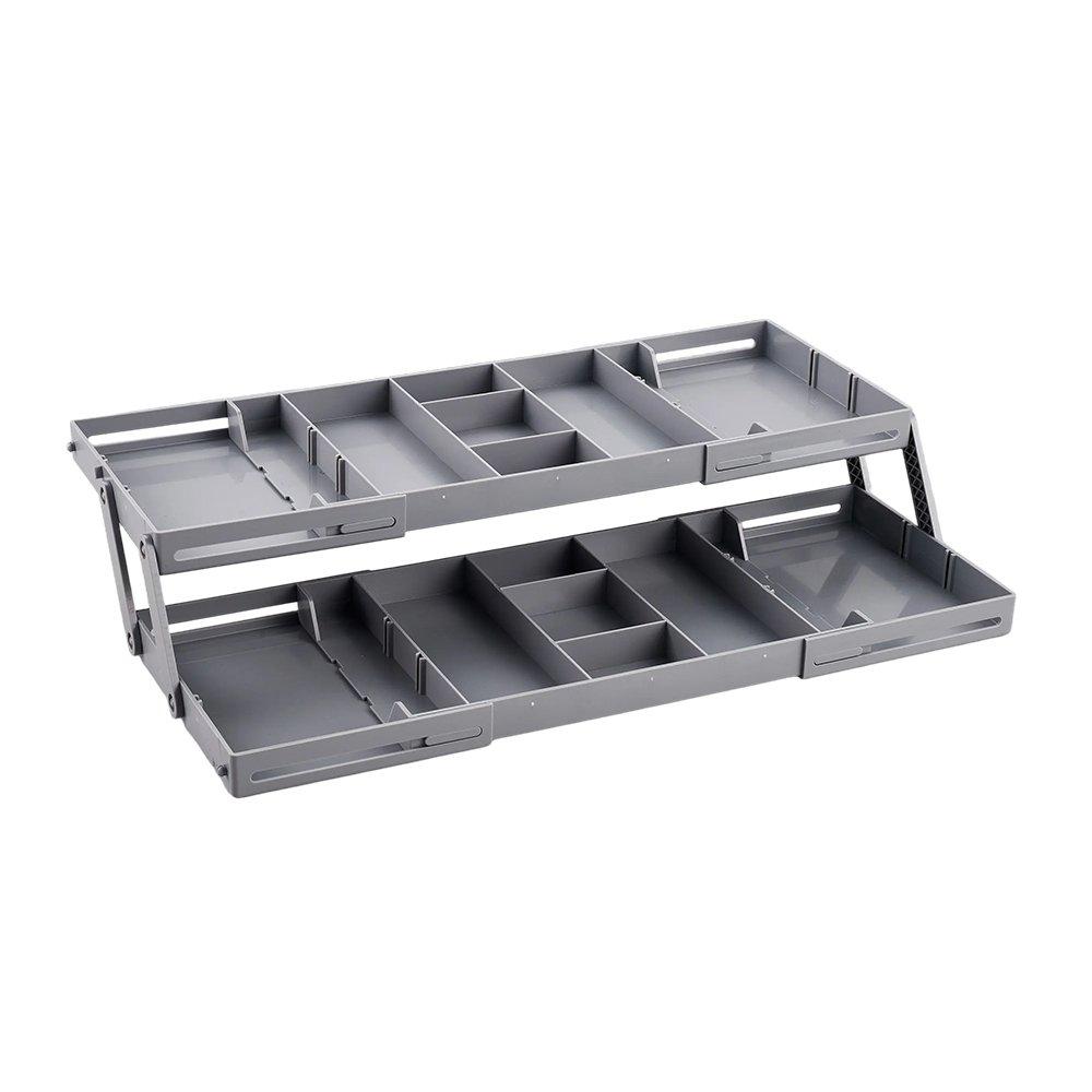 Grey - LIFE IDEAS - 2pcs Drawer Organiser Storage Tray - 4