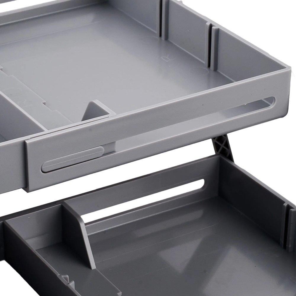 Grey - LIFE IDEAS - 2pcs Drawer Organiser Storage Tray - 6