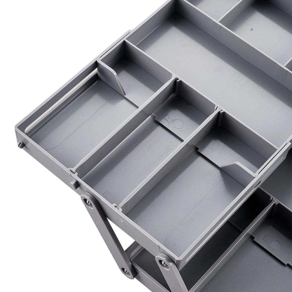 Grey - LIFE IDEAS - 2pcs Drawer Organiser Storage Tray - 9