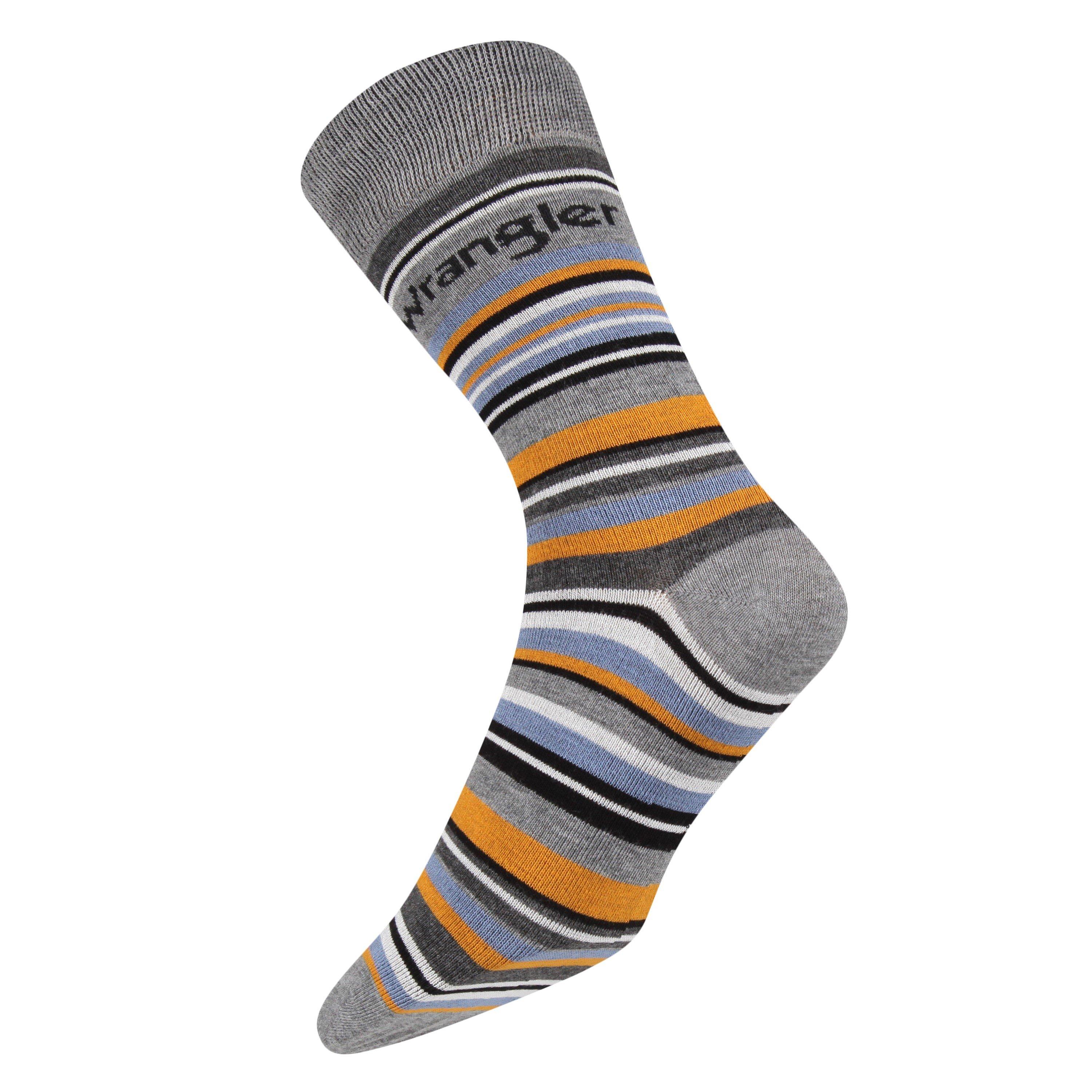 Grey/Golden/Blk - Wrangler - Crew Socks - 5