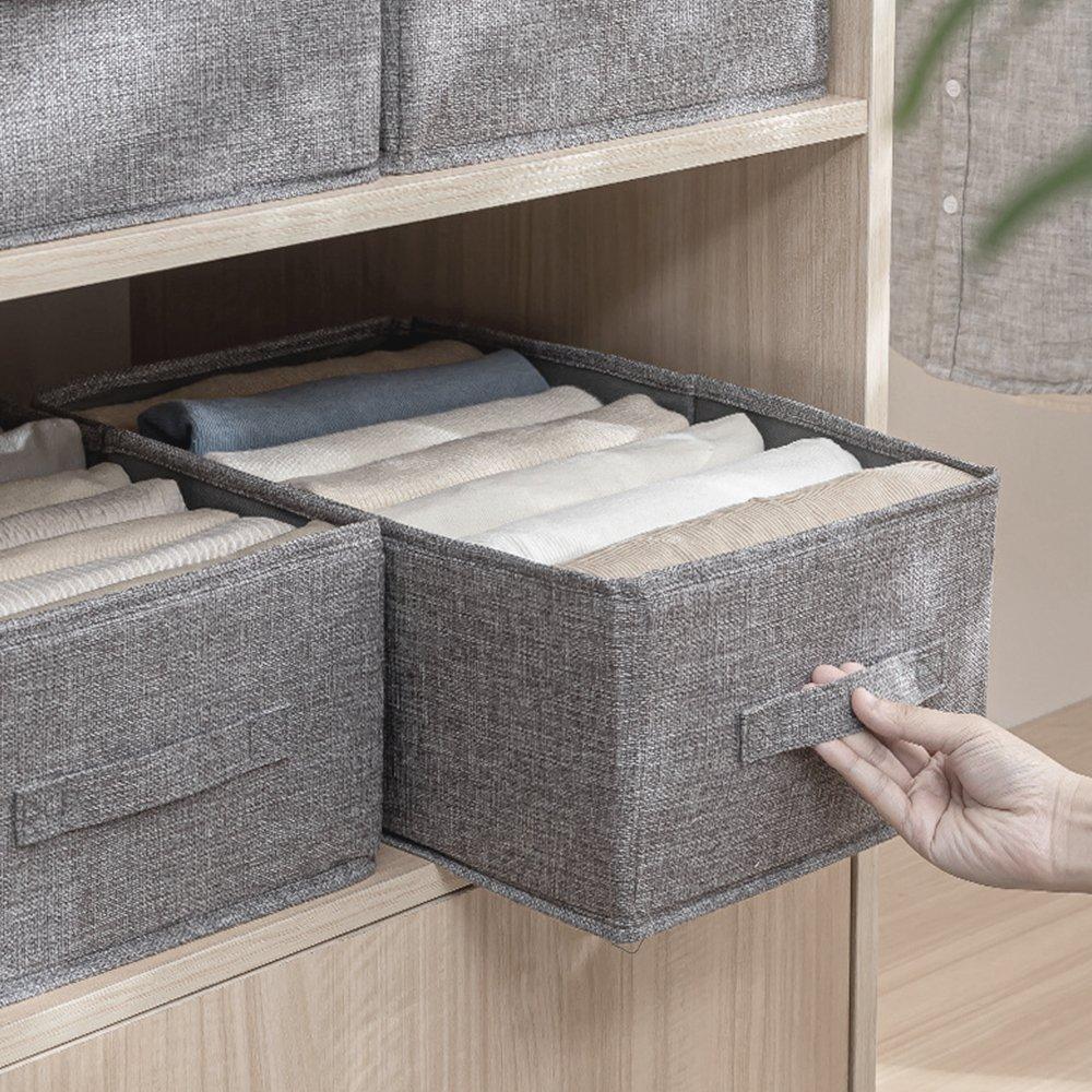 Grey - LIFE IDEAS - 3pcs Foldable Fabric Clothes Storage Organizer - 2