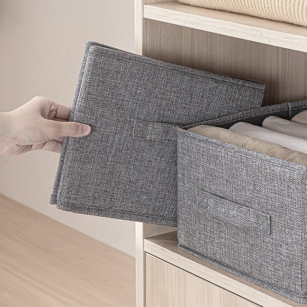 Grey - LIFE IDEAS - 3pcs Foldable Fabric Clothes Storage Organizer - 4