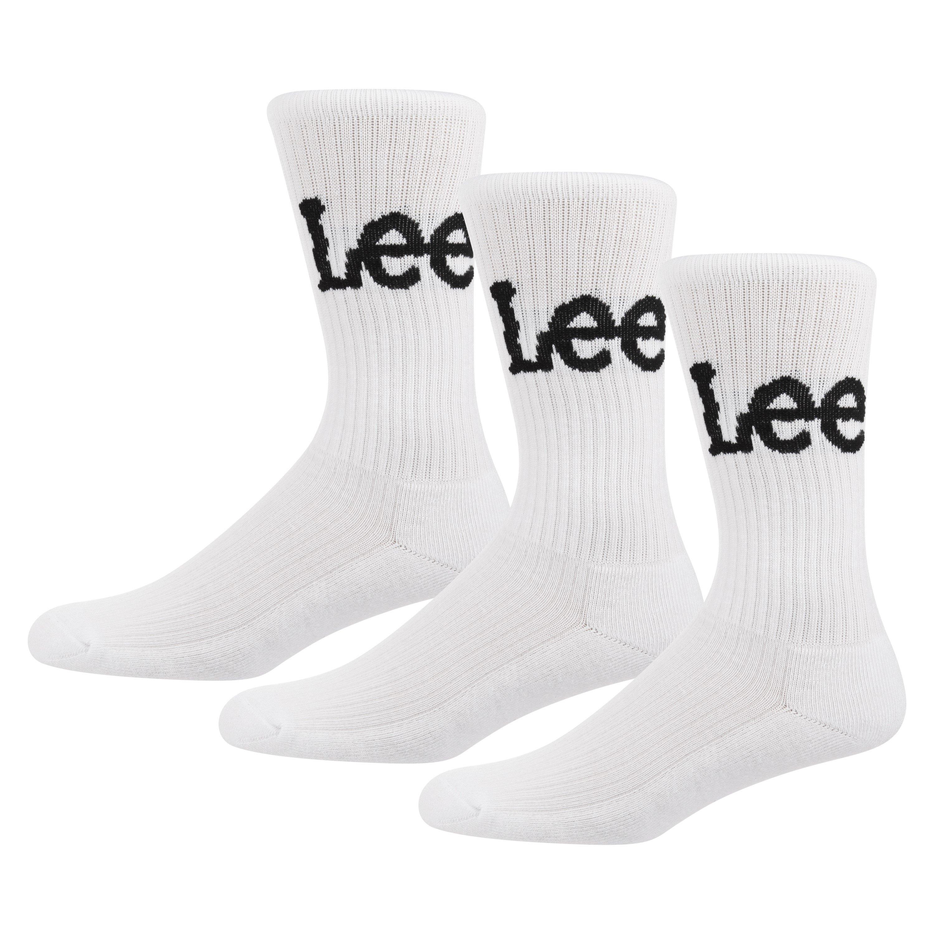 White - Lee - Cotton Crew Socks - 1