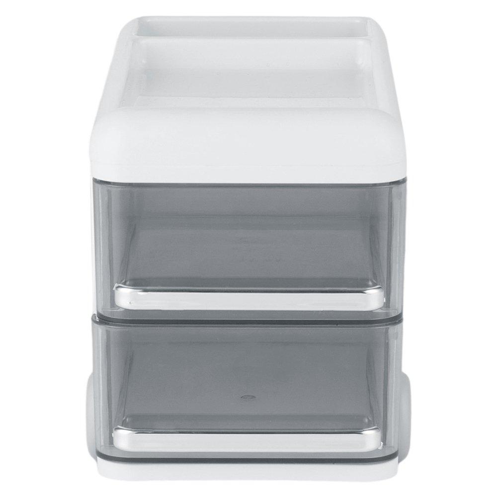 White - LIFE IDEAS - 2pcs Drawer Storage Organiser - 3