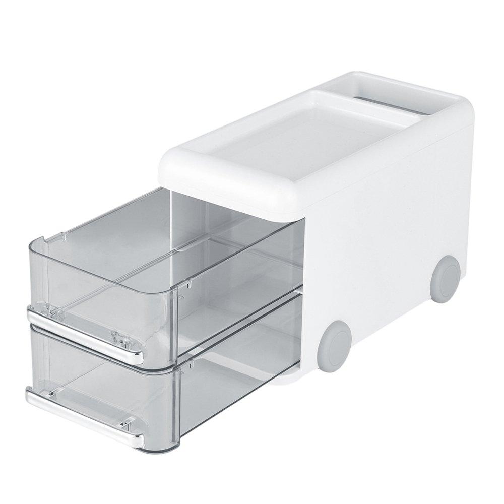 White - LIFE IDEAS - 2pcs Drawer Storage Organiser - 6