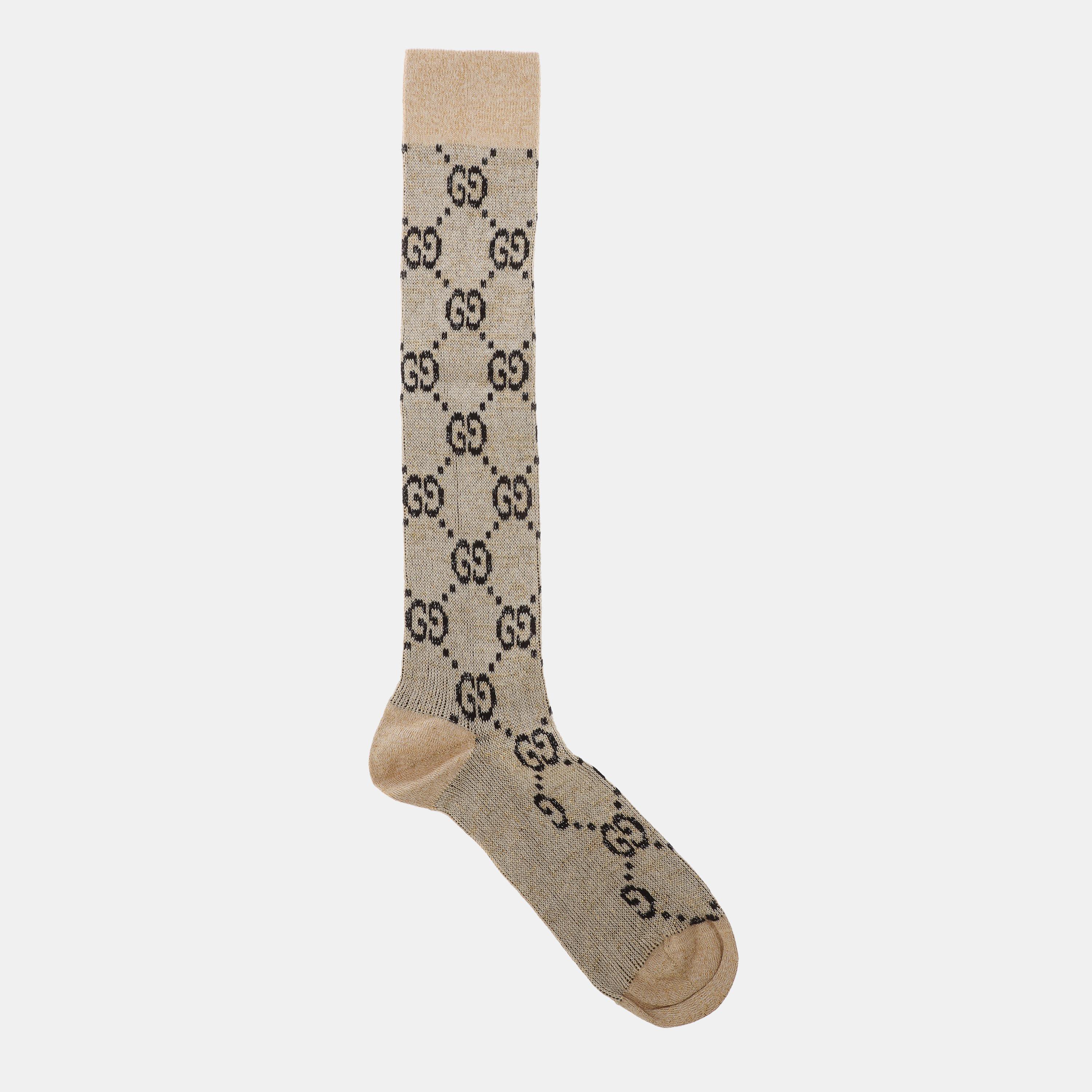 Gucci Women's Crew Socks - Ivory/Black - Large
