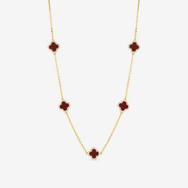 Jon Richard Gold Plated Carnelian Station Clover Necklace