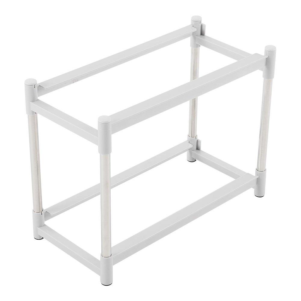 White/Grey - LIFE IDEAS - 2pcs 2-Tier Storage Rack - 9