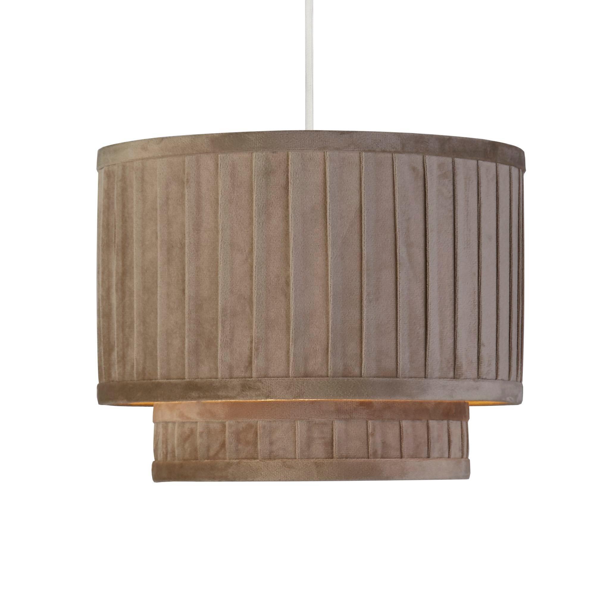 Taupe - Lighting Collection - Aurelia Taupe Wide Pleat Ceiling Shade - 2