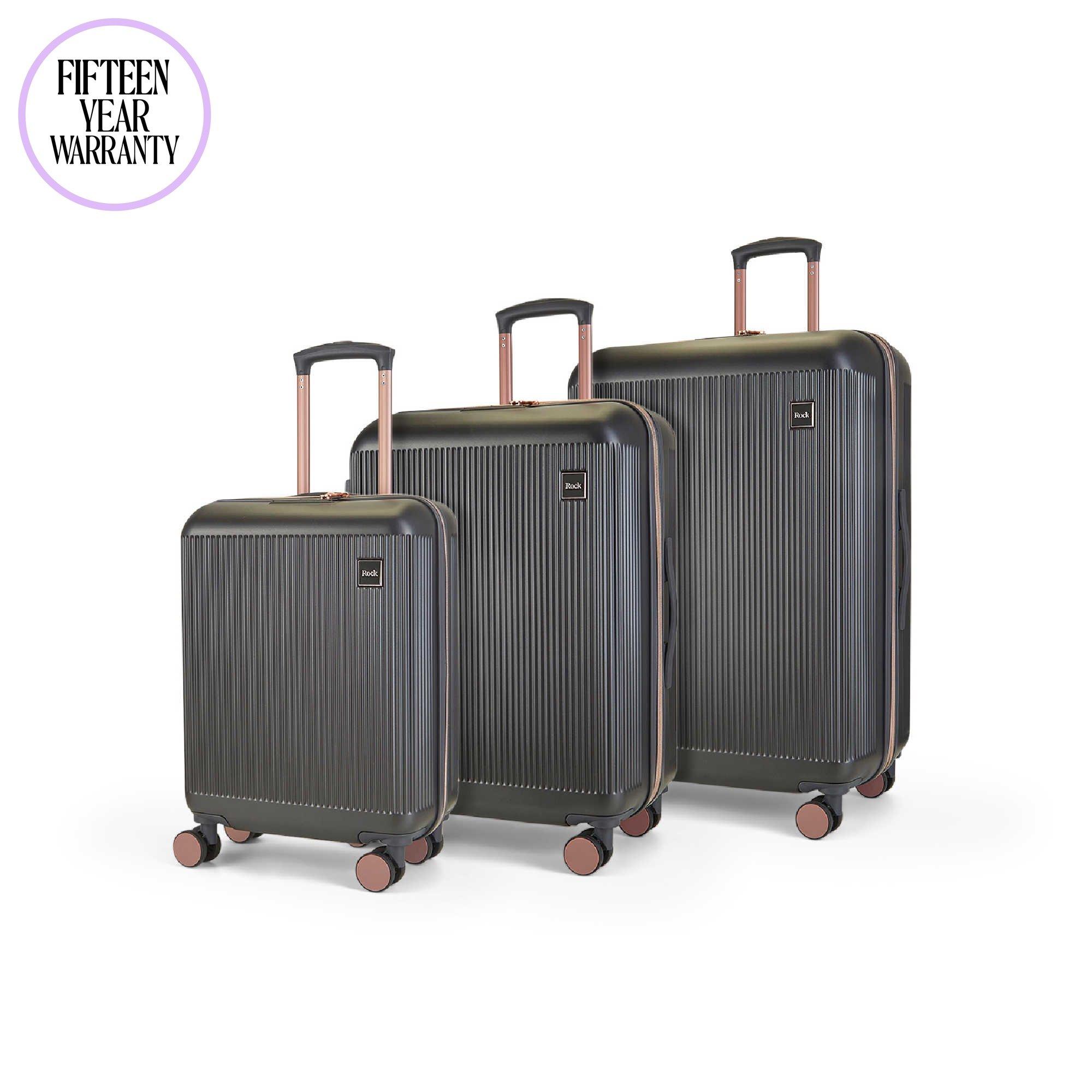 Charcoal With R - Rock - Rock Aria Suitcase Charcoal with Rose Gold - 1