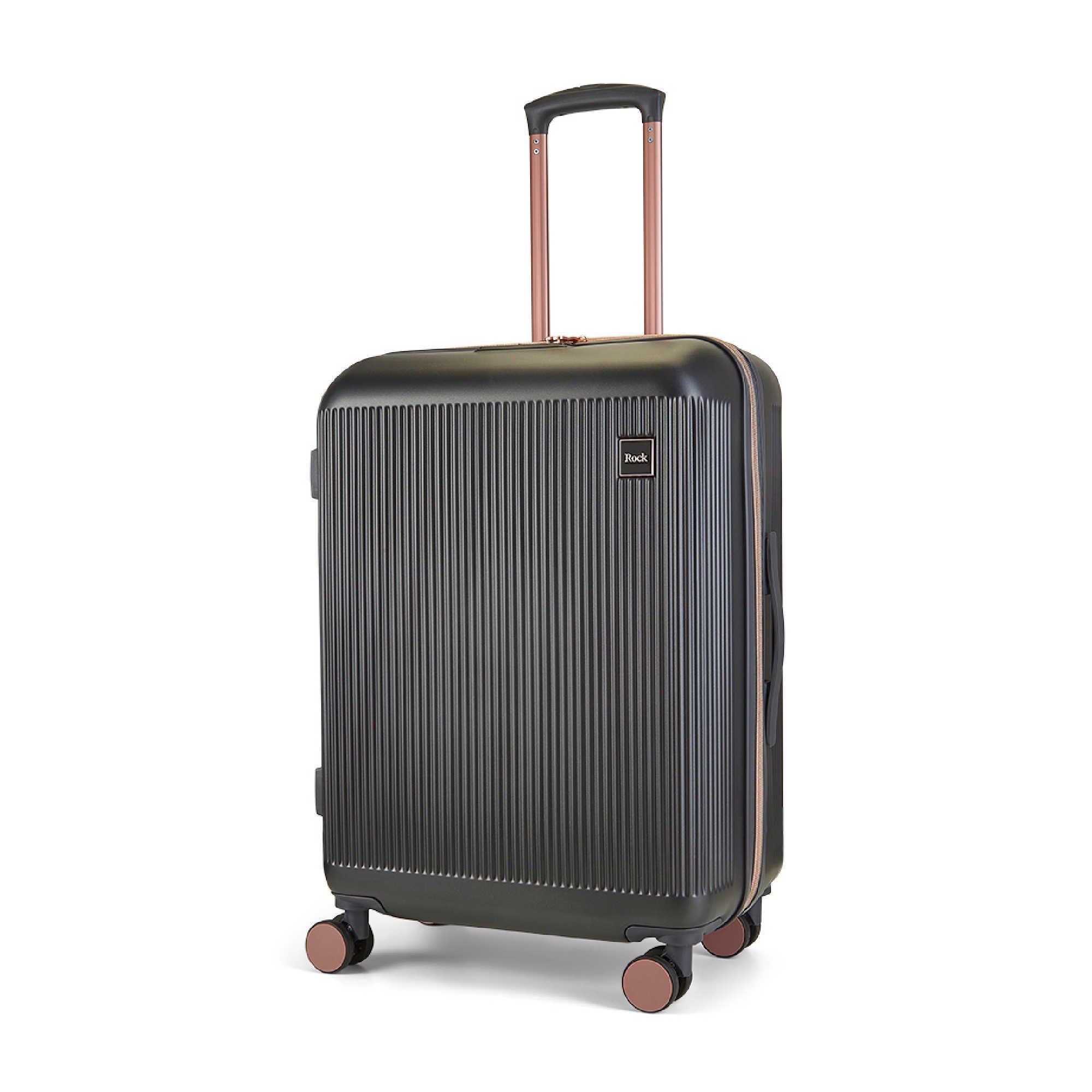 Charcoal With R - Rock - Rock Aria Suitcase Charcoal with Rose Gold - 2
