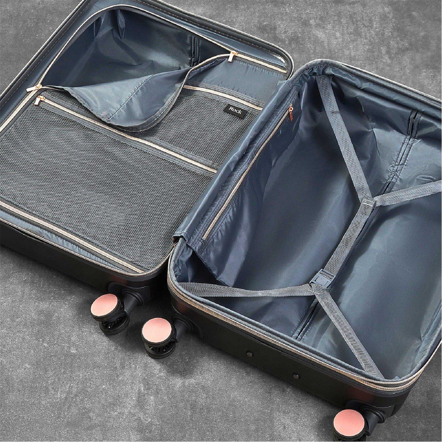 Charcoal With R - Rock - Rock Aria Suitcase Charcoal with Rose Gold - 5