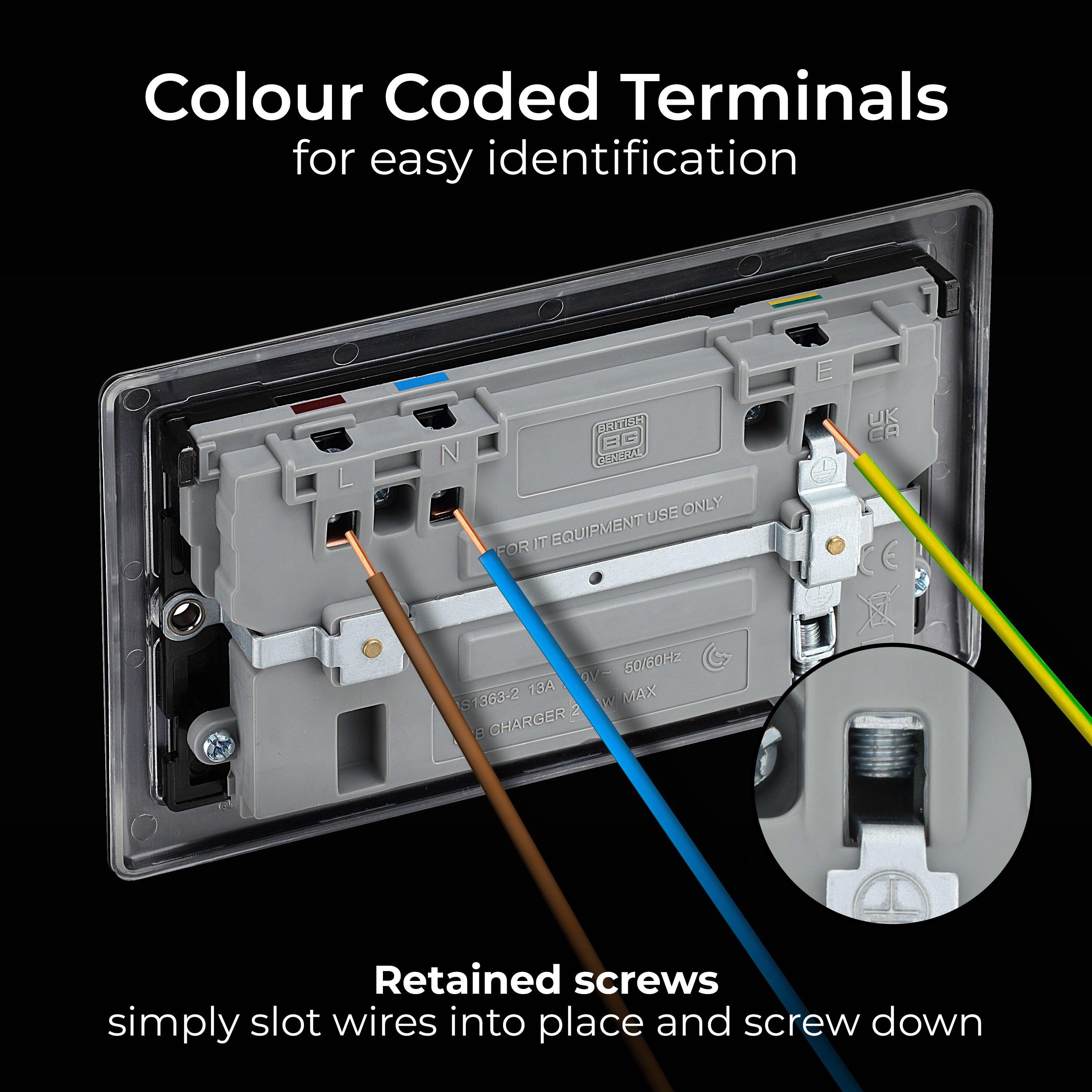Matt Black - BG - BG Nexus Metal Double Socket USB A & C Ports - 7