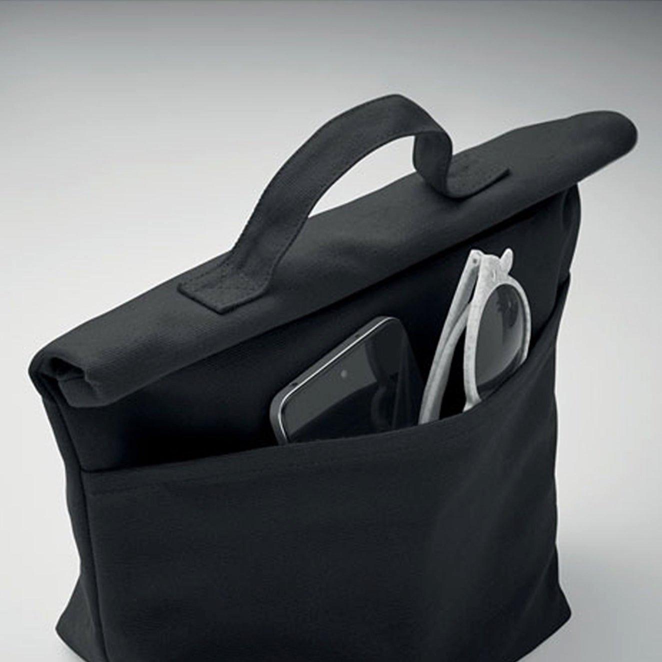 Treat Republic  Cotton Rolltop Cooler Bag Black - Standard