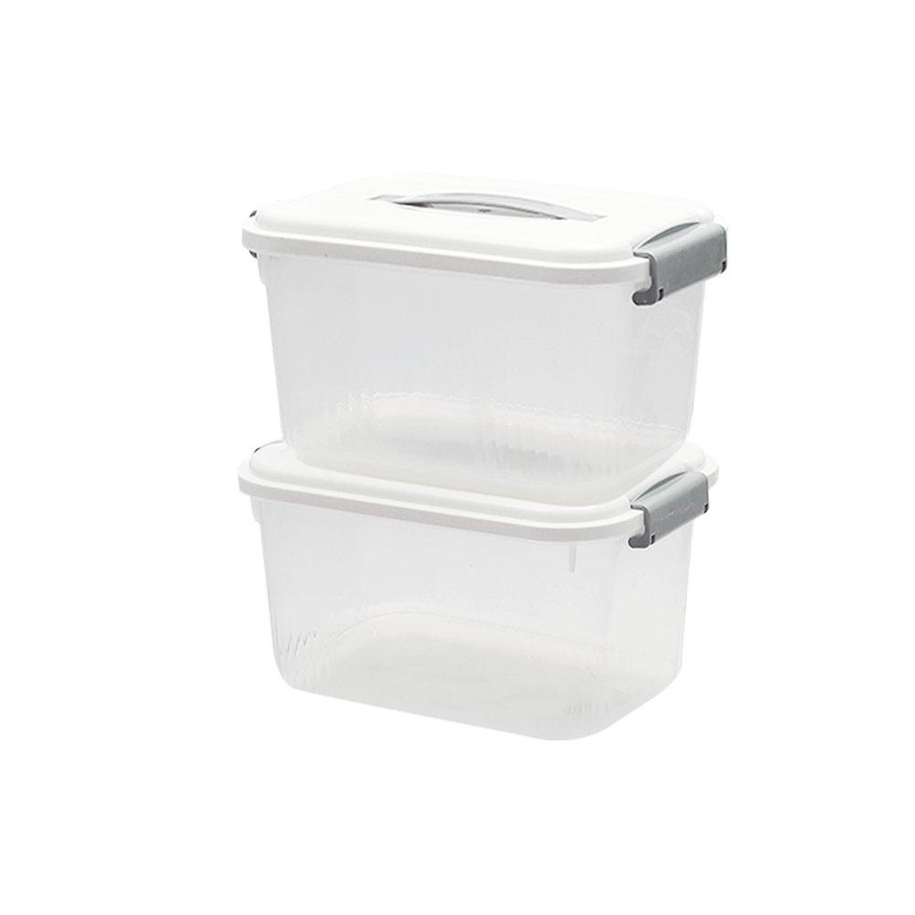 White/Clear - LIFE IDEAS - 4pcs Storage Box with Lid - 4
