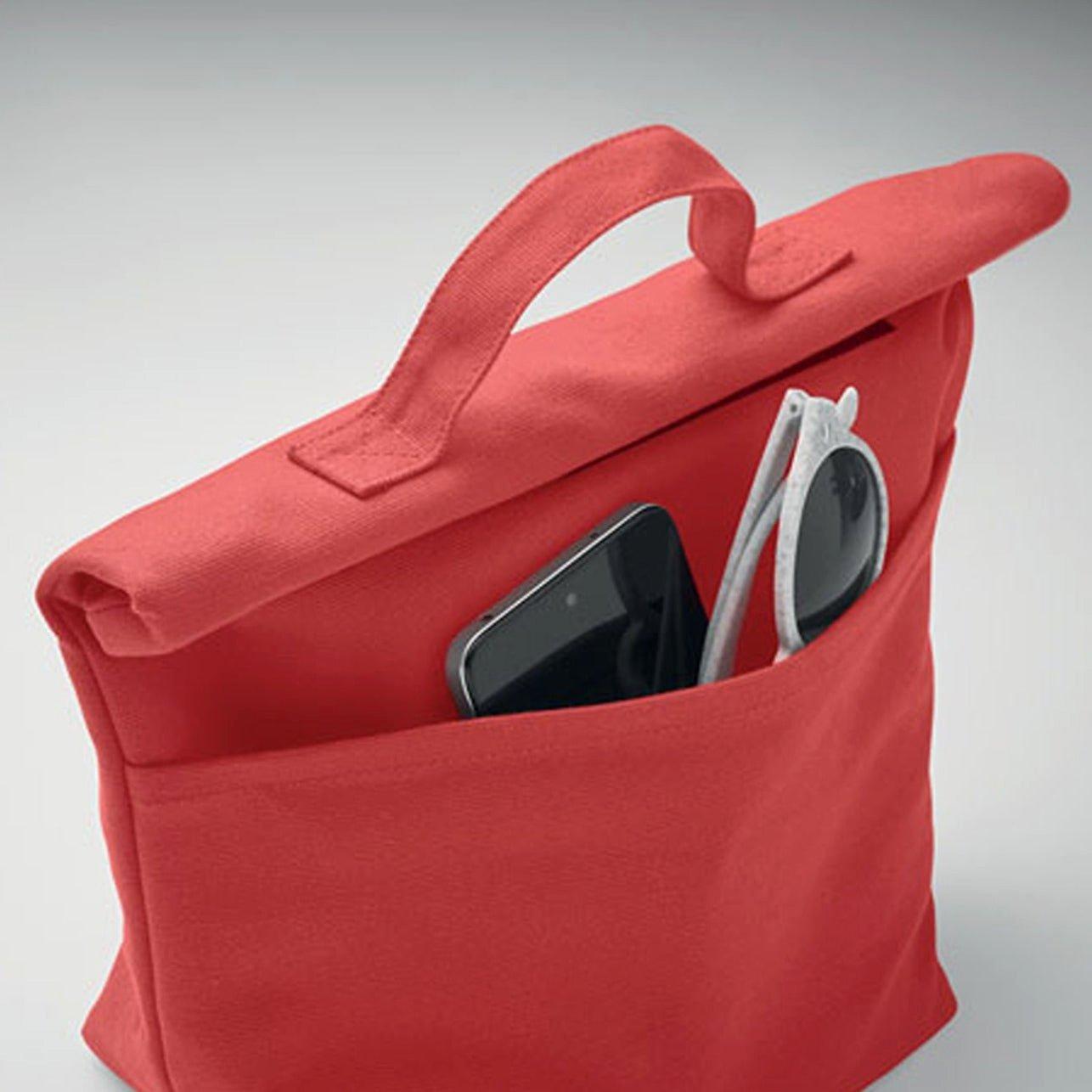 Treat Republic  Cotton Rolltop Cooler Bag Red - Standard