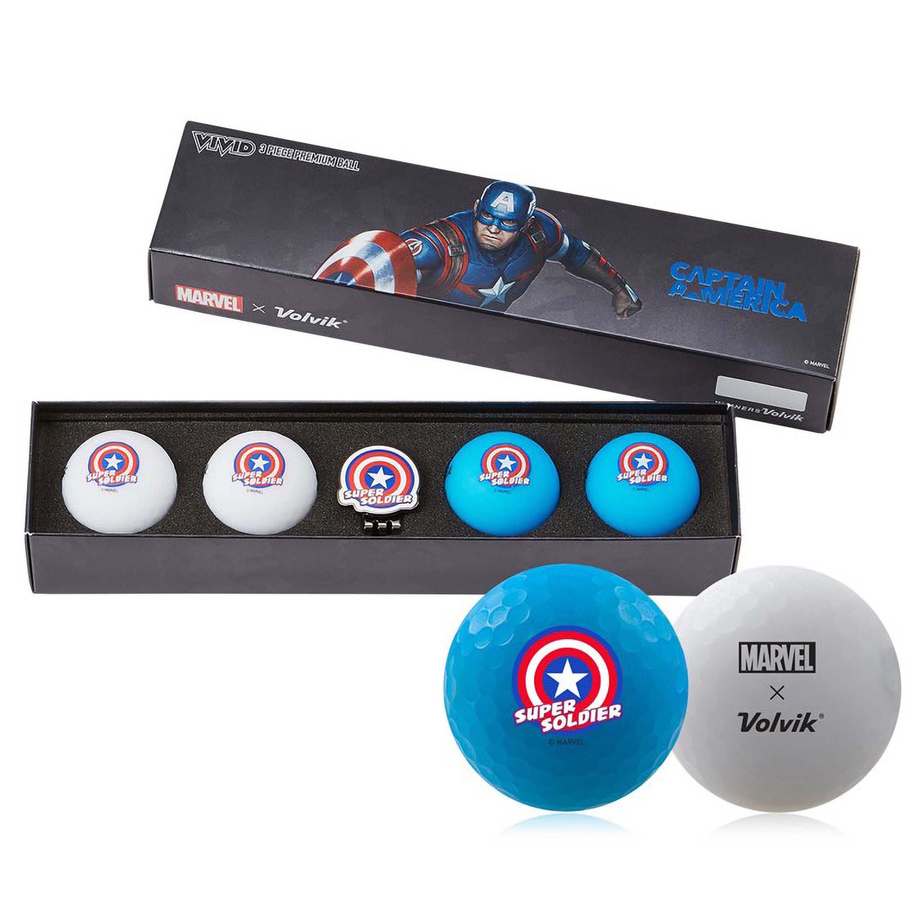 Captain America - Volvik - Volvik VIVID Marvel Golf Ball Gift Sets