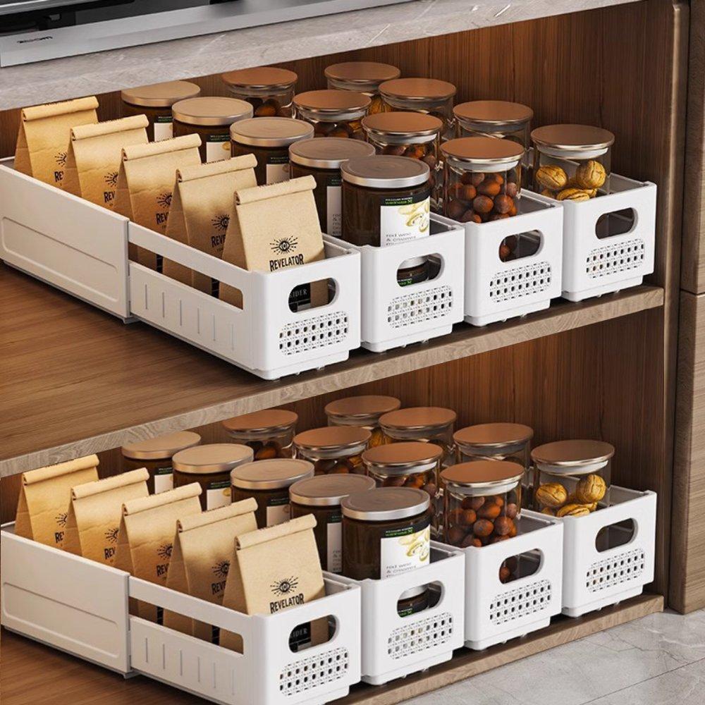 Cream - LIFE IDEAS - 4pcs Expandable Stackable Clothes Storage Basket - 1