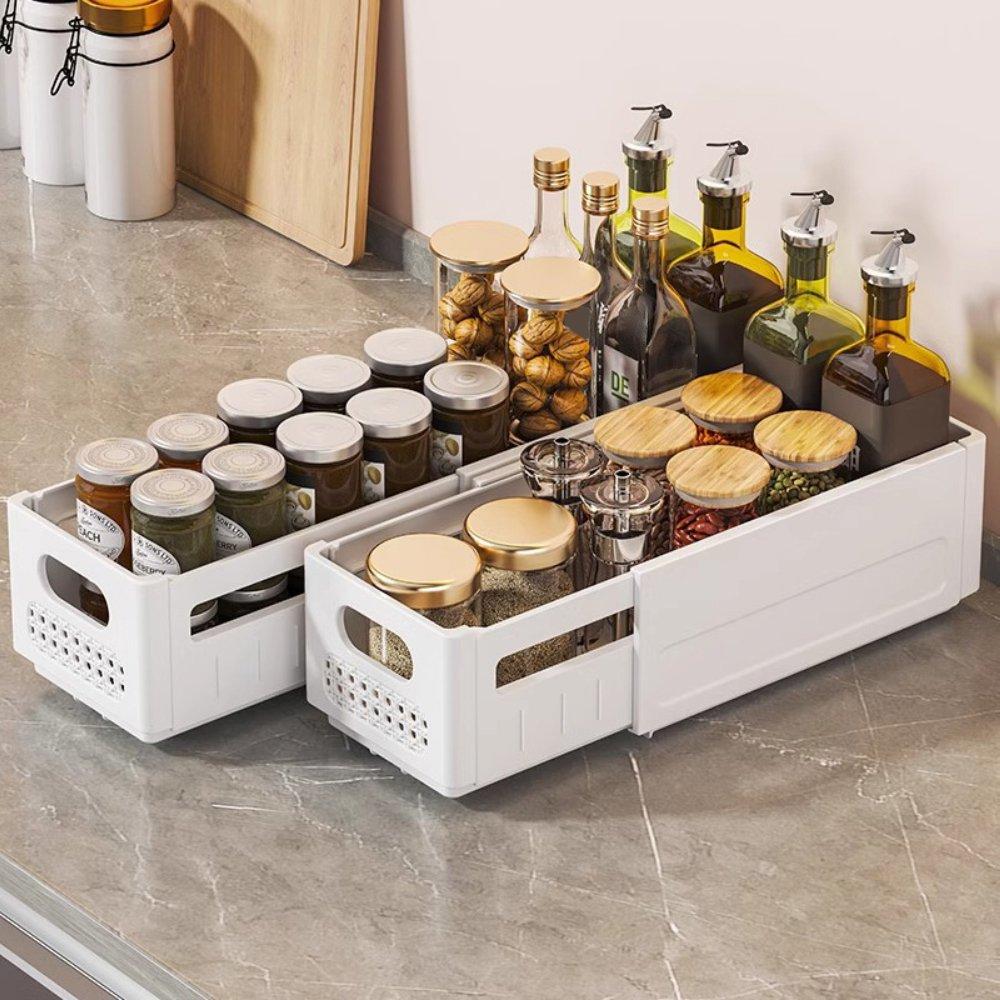 Cream - LIFE IDEAS - 4pcs Expandable Stackable Clothes Storage Basket - 3