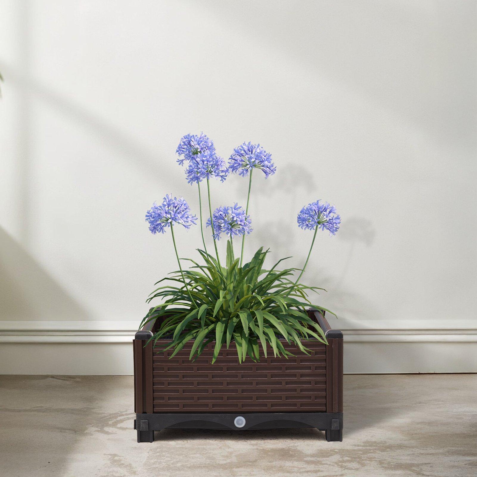 Brown/Black - LIFE IDEAS - 2pcs Plastic Raised Garden Bed Planter Box - 1