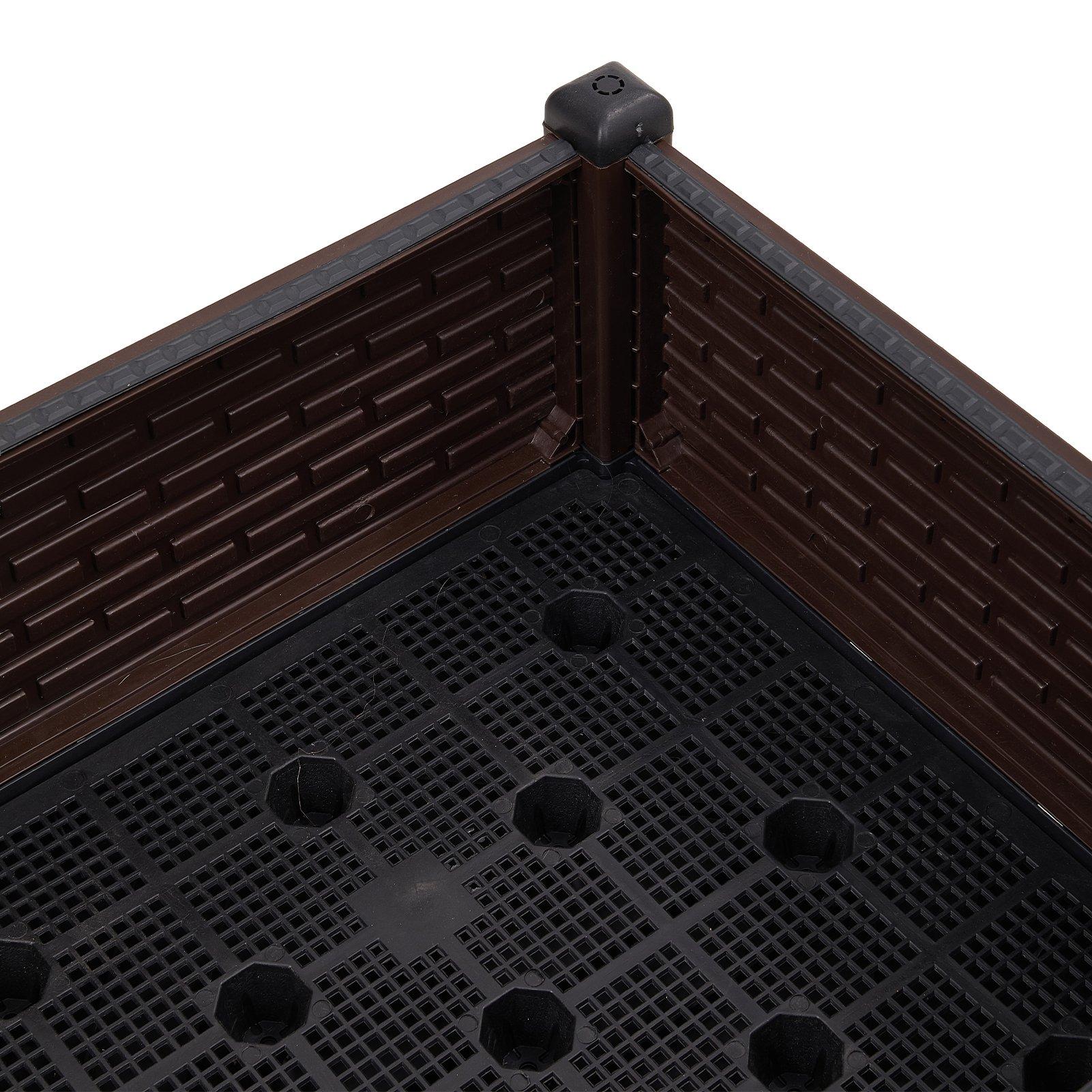 Brown/Black - LIFE IDEAS - 2pcs Plastic Raised Garden Bed Planter Box - 9