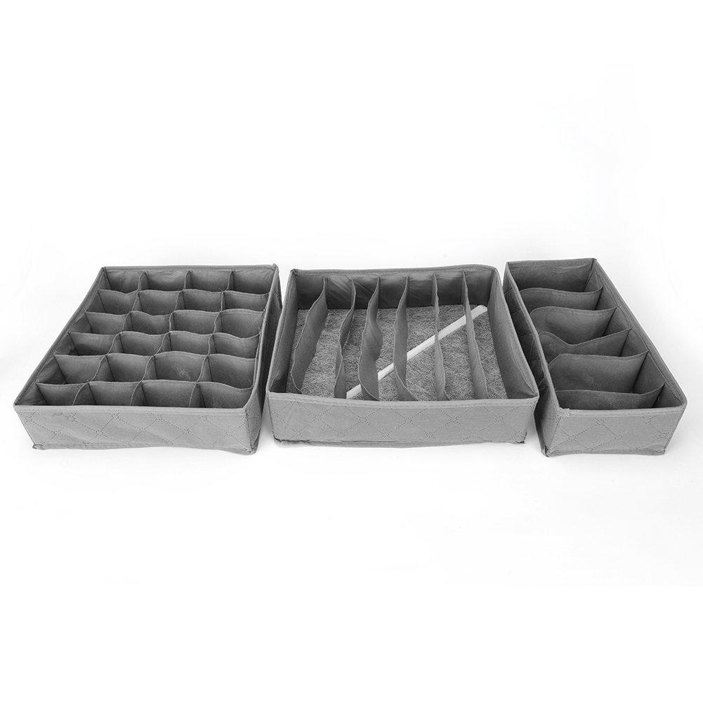 Grey - LIFE IDEAS - 2x Clothes Organizer Storage Box Set - 11