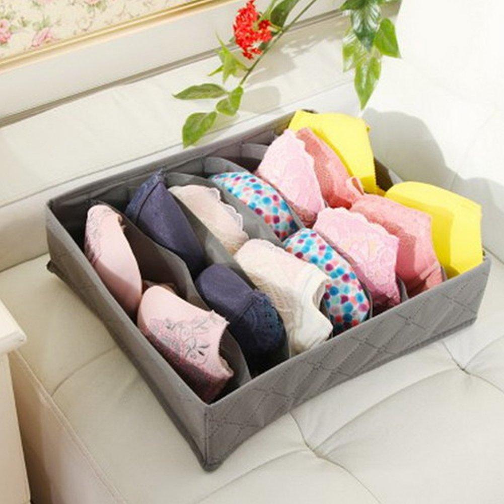 Grey - LIFE IDEAS - 2x Clothes Organizer Storage Box Set - 13
